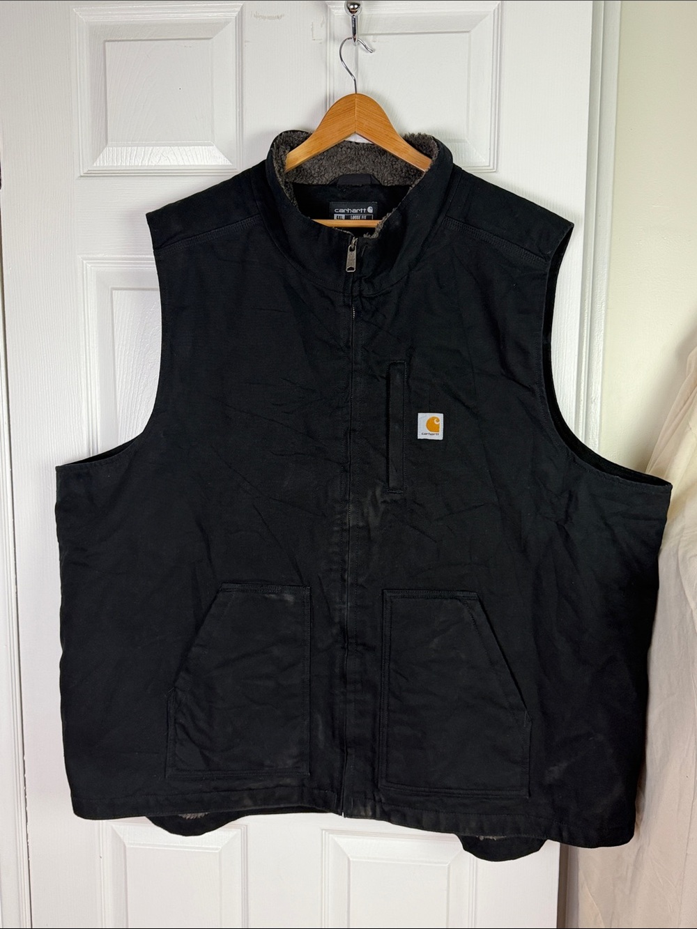 Carhartt men’s duck canvas sherpa lined full zip vest size 4XL
